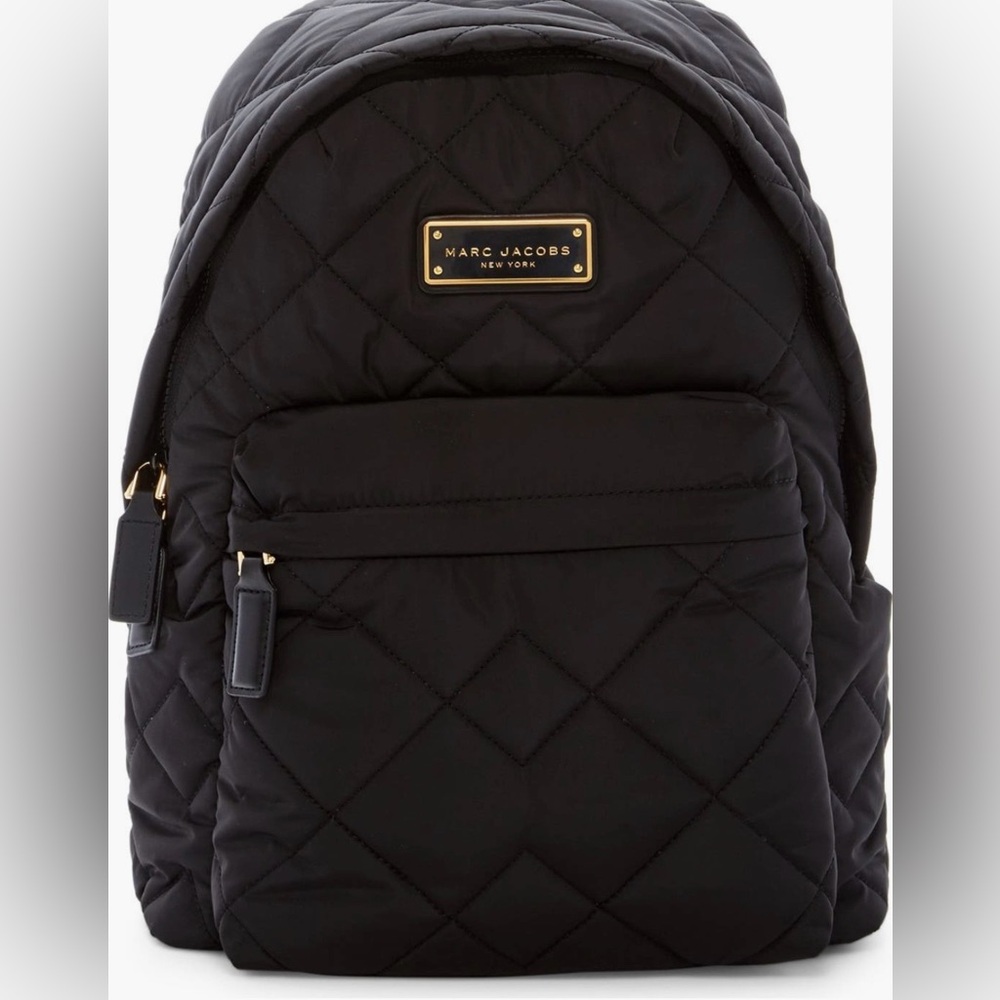 Marc Jacobs black quilted nylon school backpack
